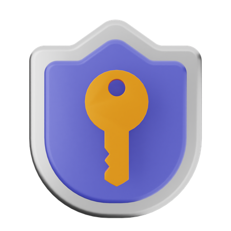 Key Shield Protection  3D Icon