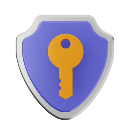 Key Shield Protection  3D Icon