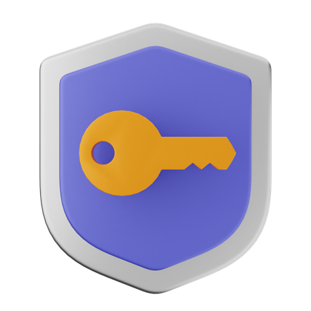 Key Shield Protection  3D Icon