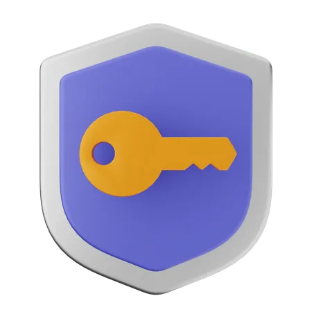 Key Shield Protection  3D Icon