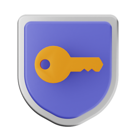 Key Shield Protection  3D Icon