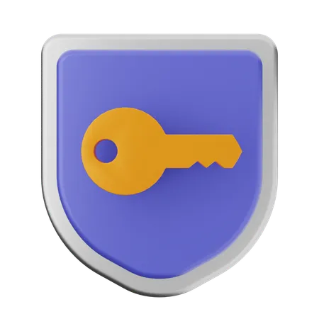 Key Shield Protection  3D Icon