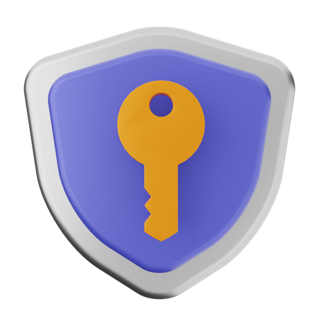 Key Shield Protection  3D Icon