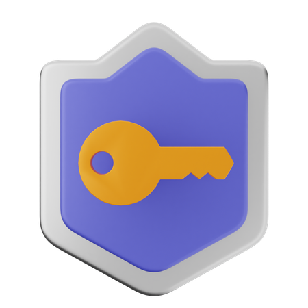 Key Shield Protection  3D Icon