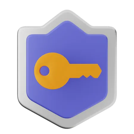 Key Shield Protection  3D Icon