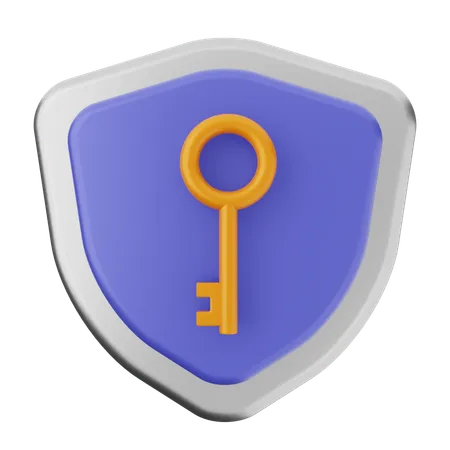 Key Shield Protection  3D Icon