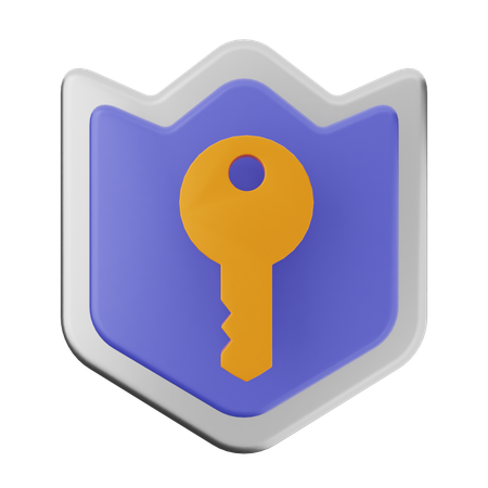 Key Shield Protection  3D Icon