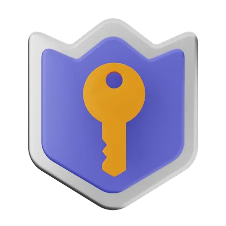 Key Shield Protection  3D Icon