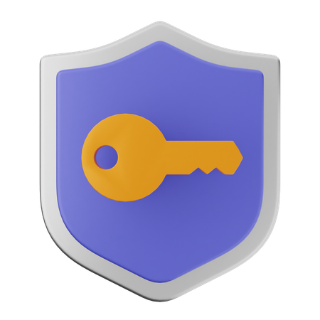 Key Shield Protection  3D Icon