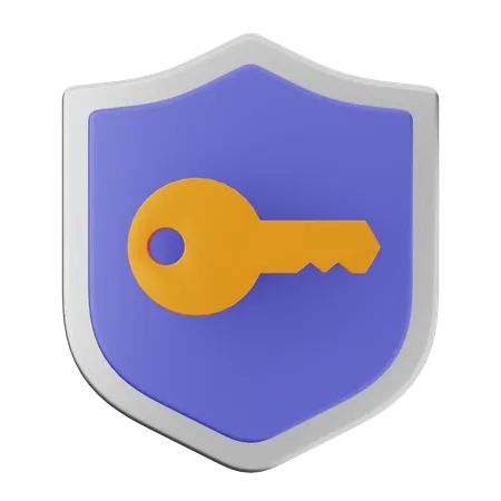 Key Shield Protection  3D Icon