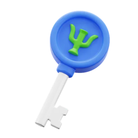 Key With Psychology Symbol For Open Mind Mental Health Therapy Treatment 3 D Icon Illustration Render Design 3D Icon