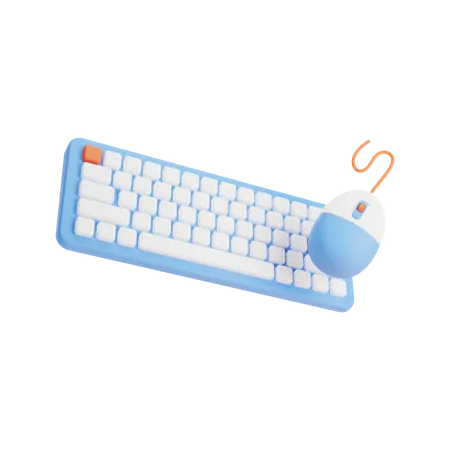 Keyboard And Mouse  3D Illustration