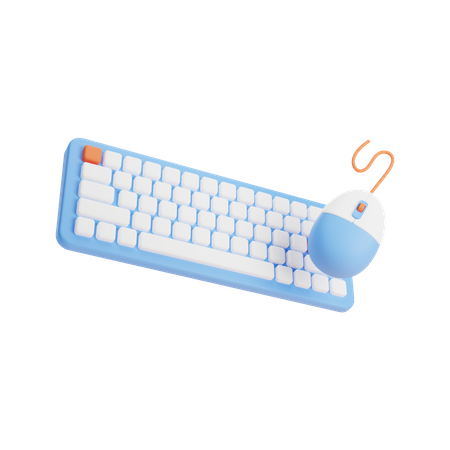 Keyboard And Mouse 3D Illustration