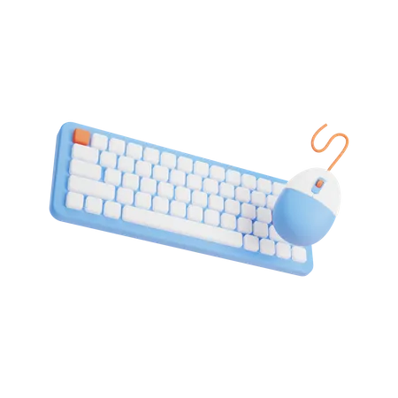 Keyboard And Mouse 3D Illustration