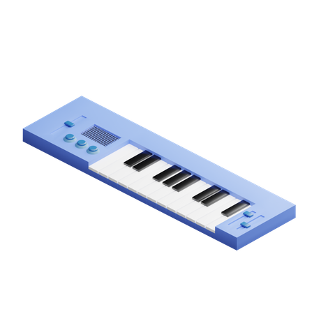 Keyboard Synthesizer 3D Illustration