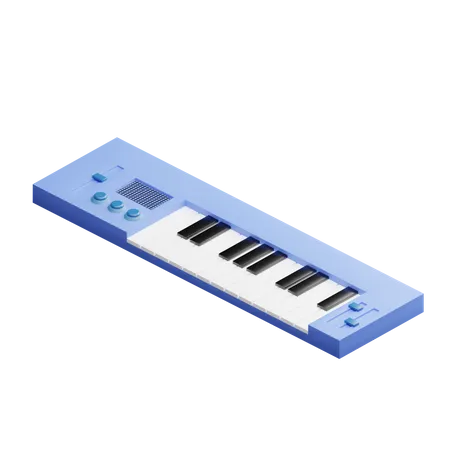 Keyboard Synthesizer  3D Illustration