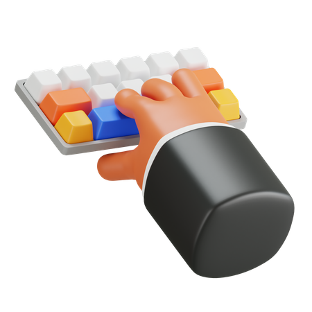 Keyboard Typing Hand Gesture  3D Icon