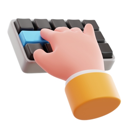 Keyboard Typing Hand Gesture  3D Icon