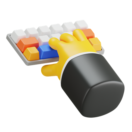 Keyboard Typing Hand Gesture  3D Icon