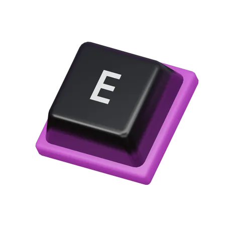 Keycap E 3 D Icon 3D Icon