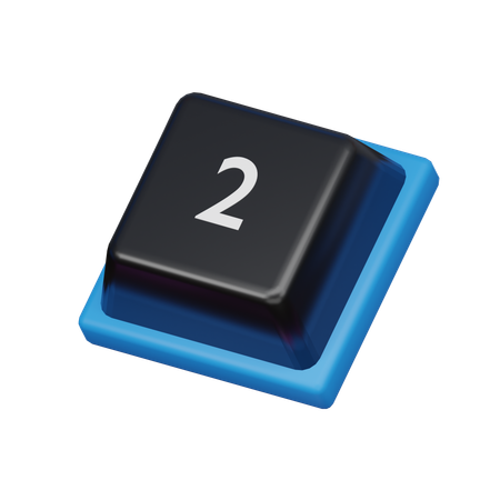 Keycap Number 2  3D Icon