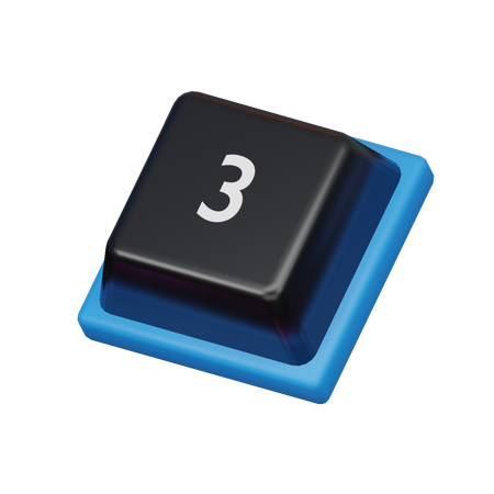 Keycap Number 3  3D Icon