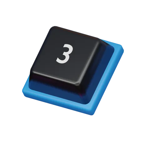 Keycap Number 3  3D Icon