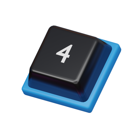 Keycap Number 4  3D Icon