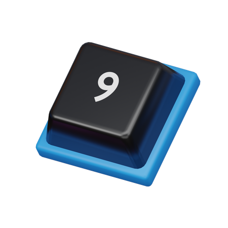 Keycap Number 9  3D Icon