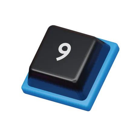 Keycap Number 9  3D Icon