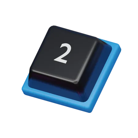 Keycap Numero 2 Icone 3 D 3D Icon