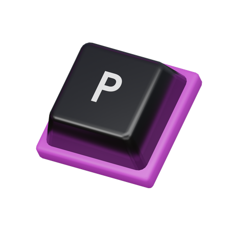 キーキャップ p  3D Icon