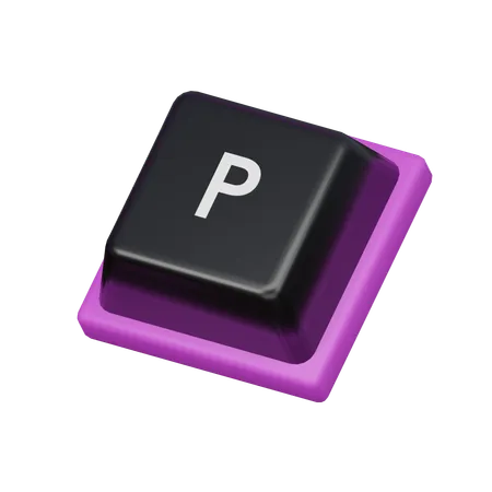 キーキャップ p  3D Icon