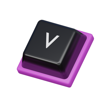 Keycap V  3D Icon