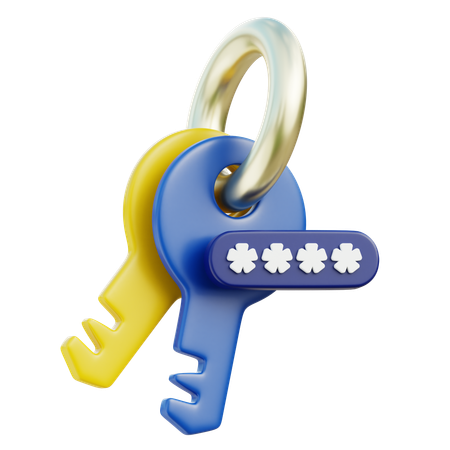 Keys With Password Protection  3D Icon