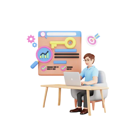 Keyword Research  3D Illustration