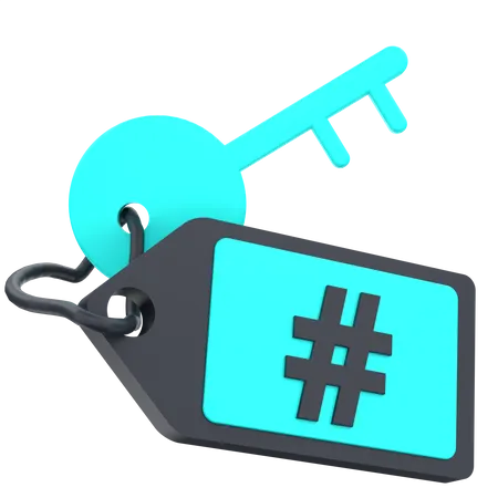 3 D Key And Tag For Keyword Internet And Marketing 3D Icon