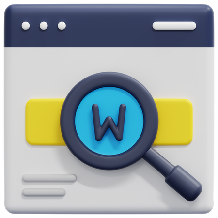 Keywords Search 3D Icon