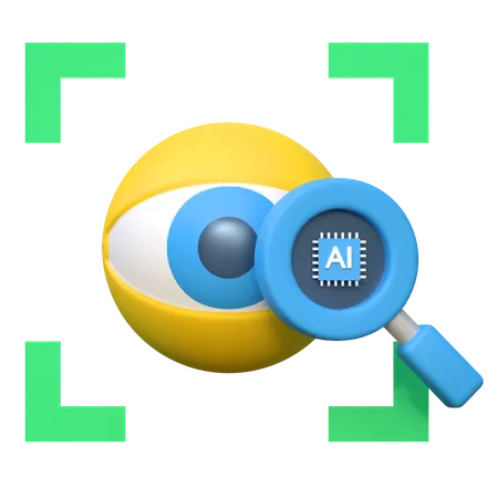 Ai Iris Biometrische Erkennung Kunstliche Intelligenz Symbol 3 D Illustration 3D Icon