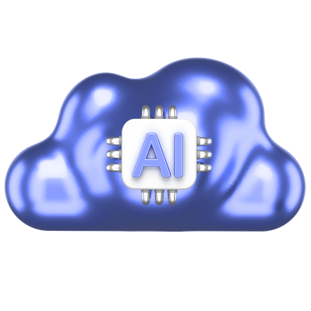 KI-Wolke  3D Icon