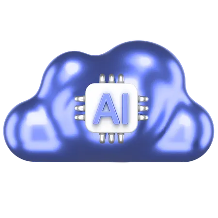KI-Wolke  3D Icon