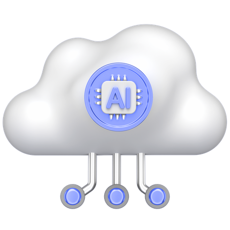 KI-Wolke  3D Icon