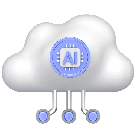 KI-Wolke  3D Icon