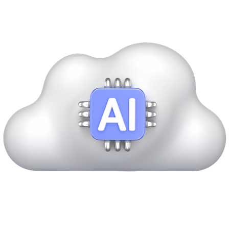 KI-Wolke  3D Icon