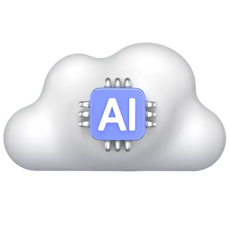 KI-Wolke  3D Icon
