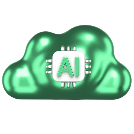 KI-Wolke  3D Icon