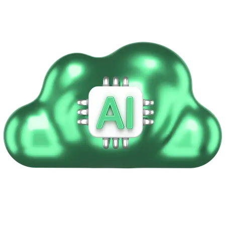 KI-Wolke  3D Icon