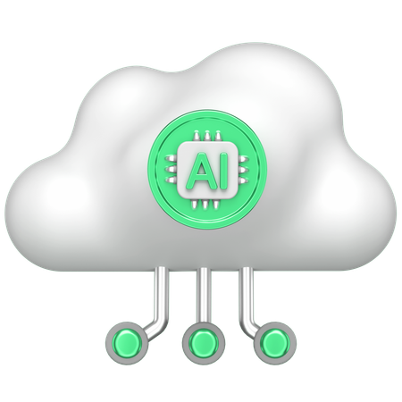 KI-Wolke  3D Icon