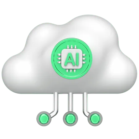 KI-Wolke  3D Icon