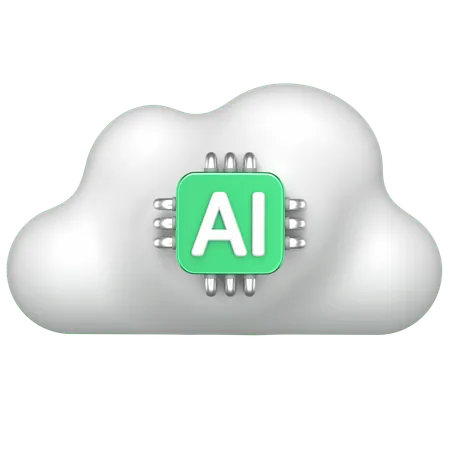 KI-Wolke  3D Icon